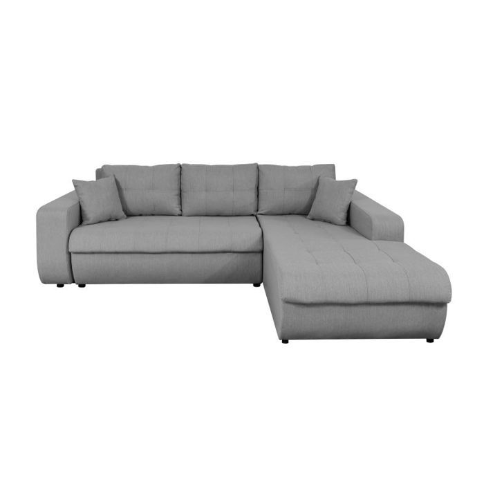 Produit similaire: Canapé d'Angle Droit 4 places SUZIE Convertible en Tissu - Gris clair - L246 x 188 x 80cm - LOUNGITUDE