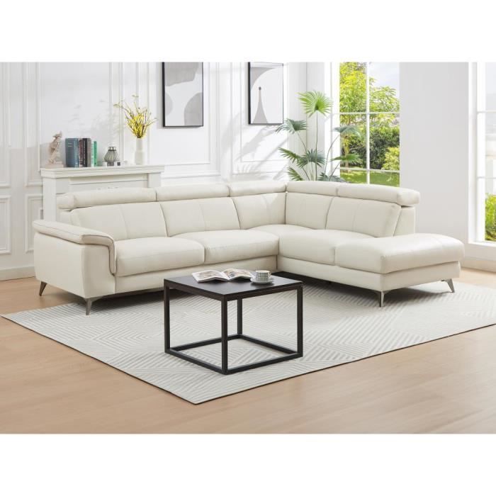 Produit similaire: Canapé d'angle droit en cuir crème MARAMBA