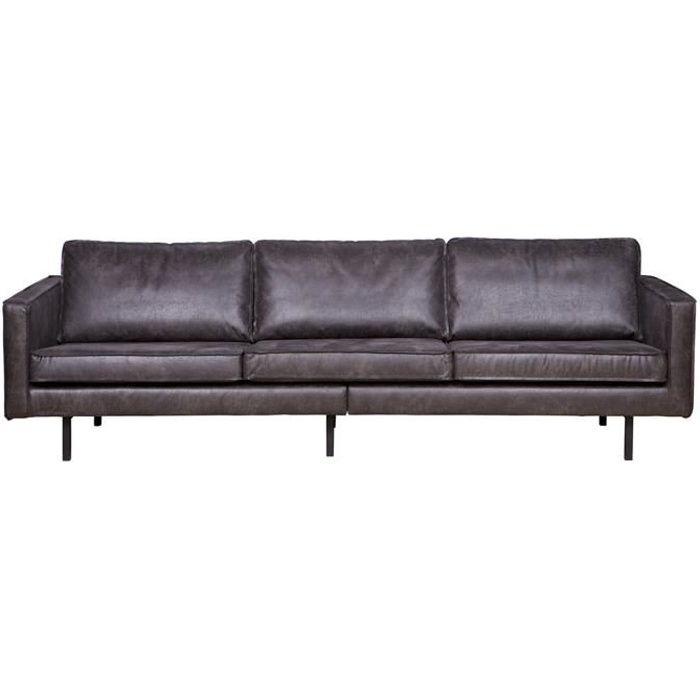 Produit similaire: Grand canapé 3,5 places en éco-cuir Bronco noir, H 85 x L 277 x P 86 cm