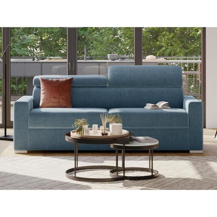 Produit similaire: Canapé 4 places convertible express en tissu bleu - couchage 160 cm - Matelas 18 cm VIZIR