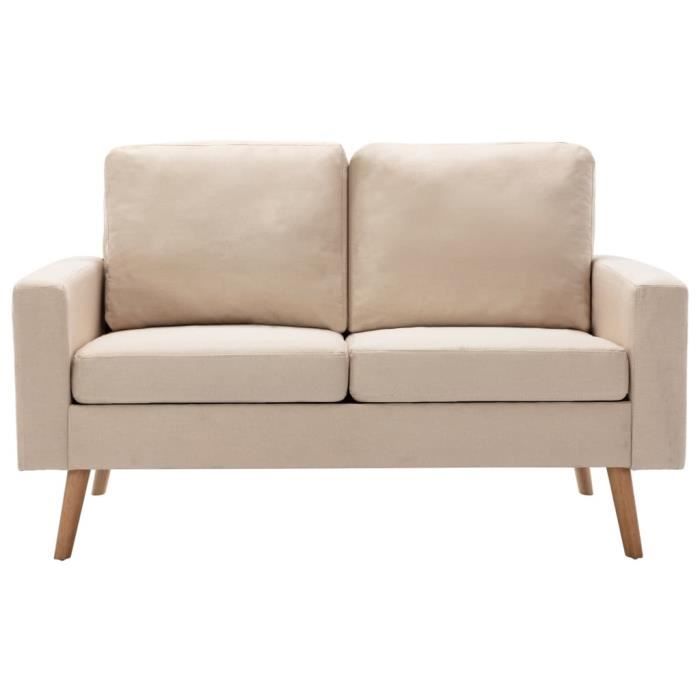 Produit similaire: LEXLIFE Canapé Fixe 2 places - Style scandinave - Tissu Crème - L 130 x P 76 x H 82,5 cm