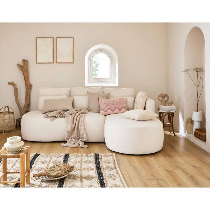 Produit similaire: Mahina - canapé d'angle droit - 4 places - convertible avec coffre - en tissu bouclette - Beige