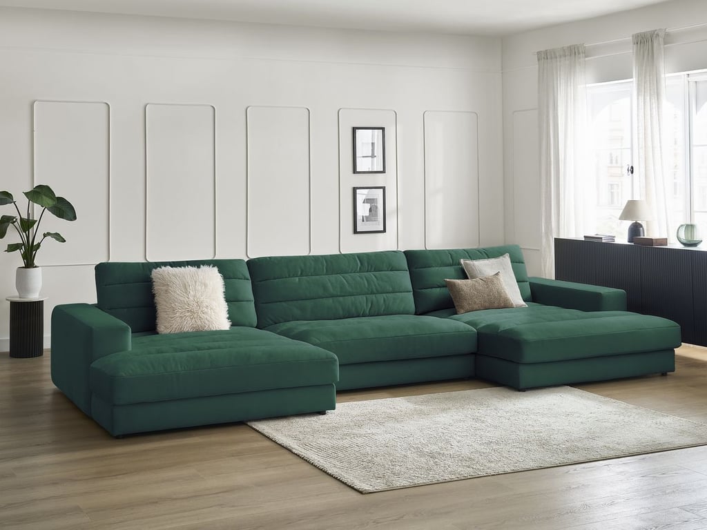 Produit similaire: Canapé panoramique fixe SIERRA velours vert foncé BOBOCHIC 4 places