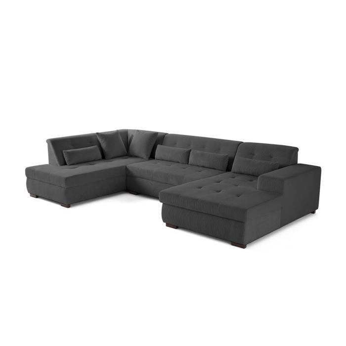 Produit similaire: Vermont - canapé panoramique d'angle gauche - 7 places - en velours côtelé - Gris foncé