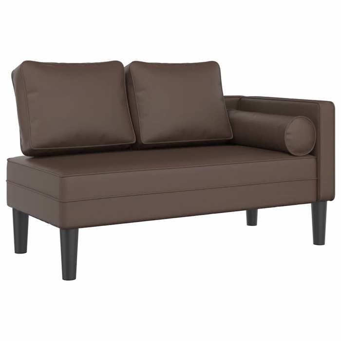 Produit similaire: Meridienne chaise longue caanape pour interieur avec coussins en PVC brun DEC026085