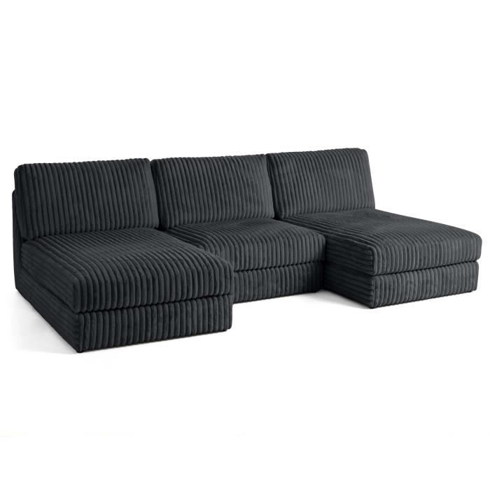 Produit similaire: Jasper - canapé panoramique modulable - en velours côtelé grosses côtes - Gris Anthracite