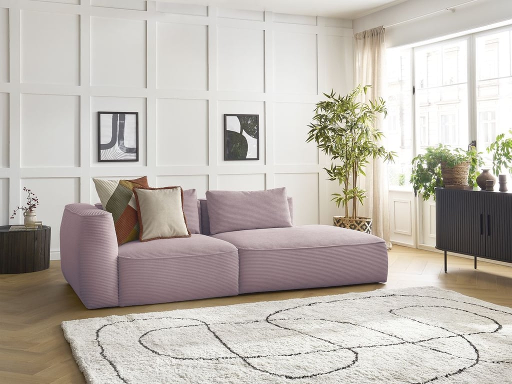 Produit similaire: Canapé droit fixe 3 places LEOPOLD velours côtelé violet accoudoir gauche BOBOCHIC