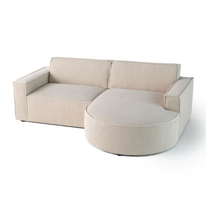 Produit similaire: Spiaggia - canapé d'angle droit - 4 places - en velours côtelé - Beige