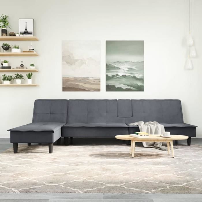 Produit similaire: Canapé-lit en forme de L gris 255x140x70 cm velours, canapé de jour, canapé-lit pliable, canapé-lit en velours, 3157261