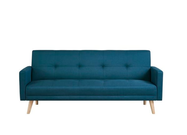 Wooden - Canapé scandinave convertible 3 places bleu canard