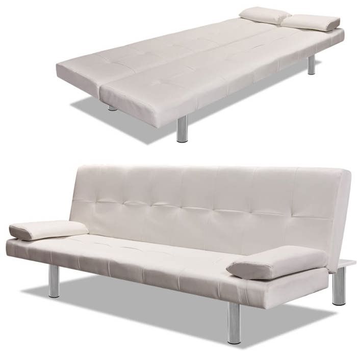 Produit similaire: Canapé convertible 2 places/ Sofa-lit réglable avec deux oreillers - Similicuir - blanc - crèmeCC46184746