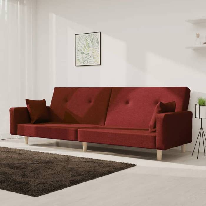 Produit similaire: Canapé-lit à 2 places avec deux oreillers rouge bordeaux tissu 375746