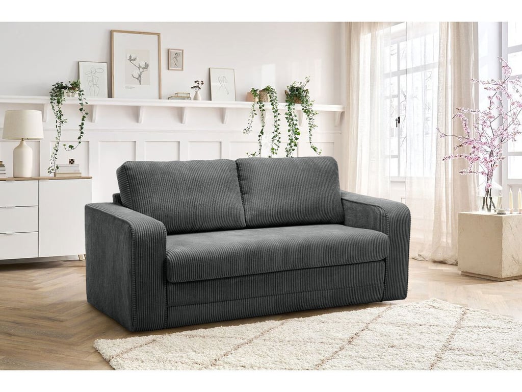 Produit similaire: Canapé droit convertible déplimousse COME velours côtelé gris foncé BOBOCHIC 2 places