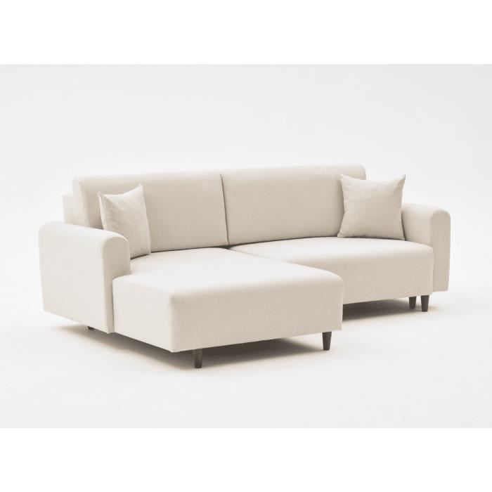 Produit similaire: Canapé d'angle convertible méridienne à gauche en tissu L246 cm - 246 cm X 160 cm X 85 cm - MANE LEFT - Crème