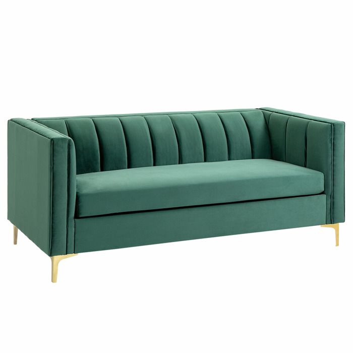 Produit similaire: HOMCOM Canapé 3 Places Style Art Déco piètement Acier doré revêtement Velours Vert Sapin