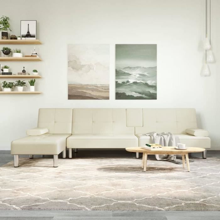 Produit similaire: Canapé-lit en forme de L crème 255x140x70 cm similicuir 3157266