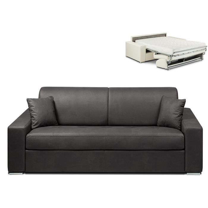 Produit similaire: Canapé 4 places convertible express en tissu EMIR - Anthracite - Couchage à  lattes larges 160 cm - Matelas 18 cm