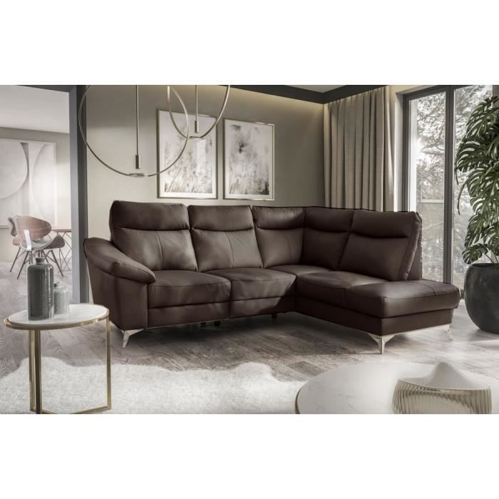 Produit similaire: Canapé d'angle en cuir italien de luxe 5 places LUZINI chocolat, angle droit
