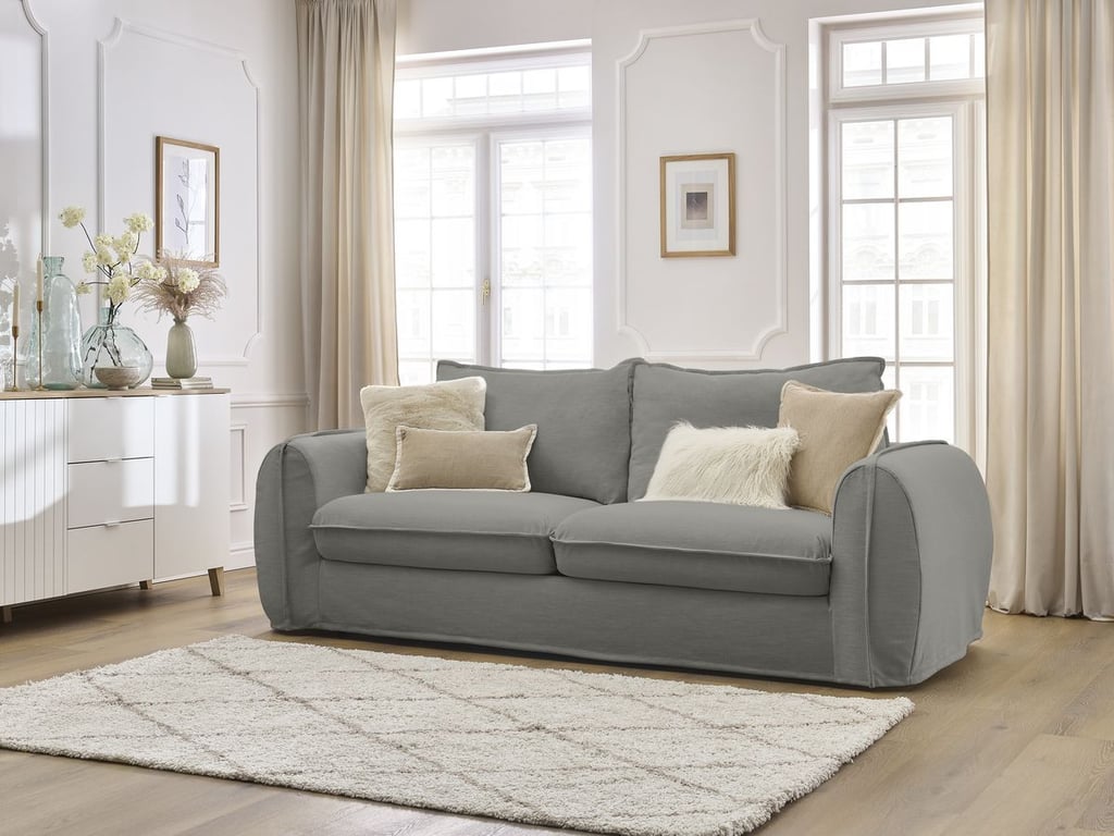 Produit similaire: Archimede canapé droit convertible 3 places tissu texturé déhoussable gris foncé