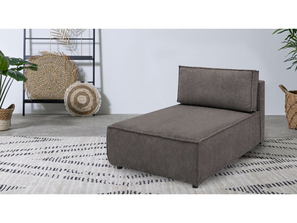 Produit similaire: Méridienne sans accoudoir pour canapé modulable NIHAD tissu velours côtelé taupe BOBOCHIC 1 places