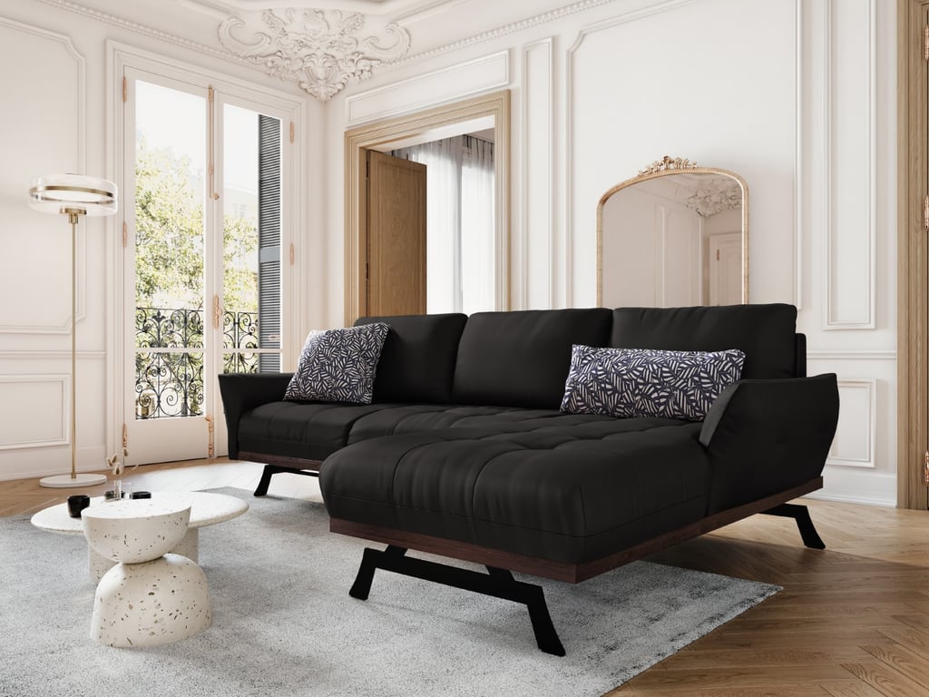 Produit similaire: Canapé d'angle 4 places en cuir cuir noir