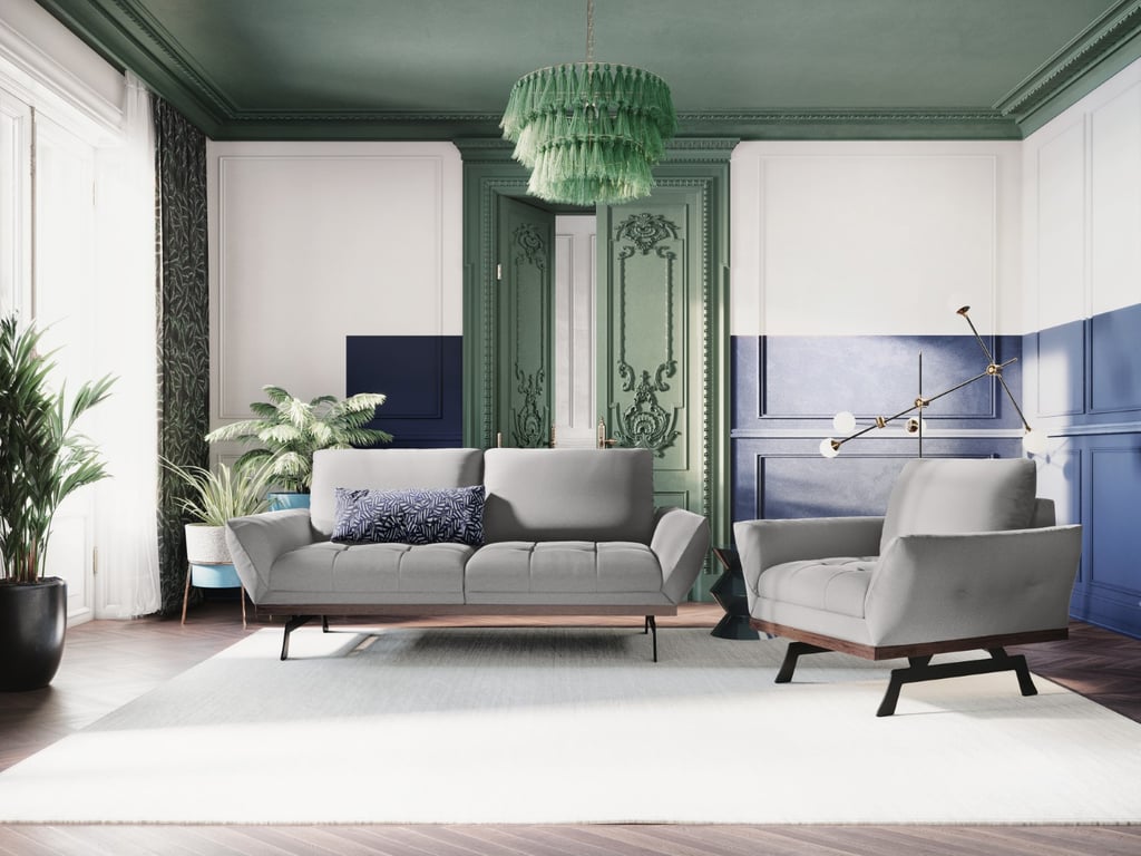 Produit similaire: Canapé 3 places en tissu structuré gris clair