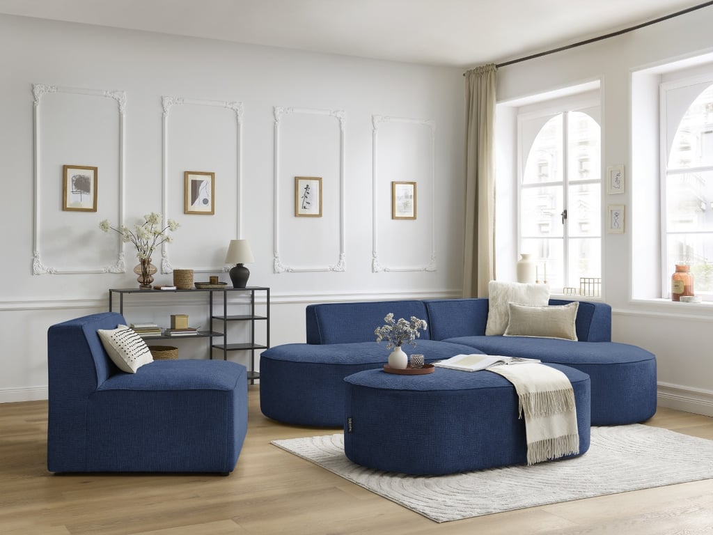 Produit similaire: Chauffeuse 1 place pour canapé modulable ROUSSEAU tissu texturé bleu foncé BOBOCHIC 1 places