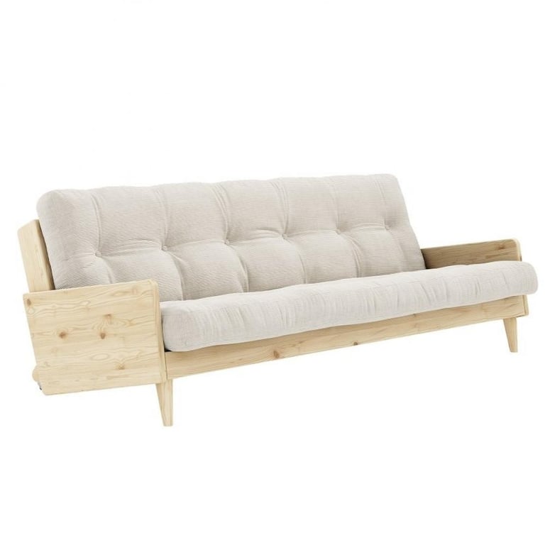 Produit similaire: Canapé 3 places convertible INDIE style scandinave futon ivoire couchage 130*190 cm.