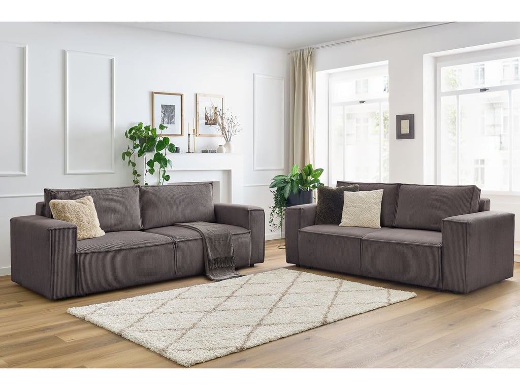 Produit similaire: Ensemble canapé droit fixe 3 + 2 places NIHAD velours côtelé taupe BOBOCHIC