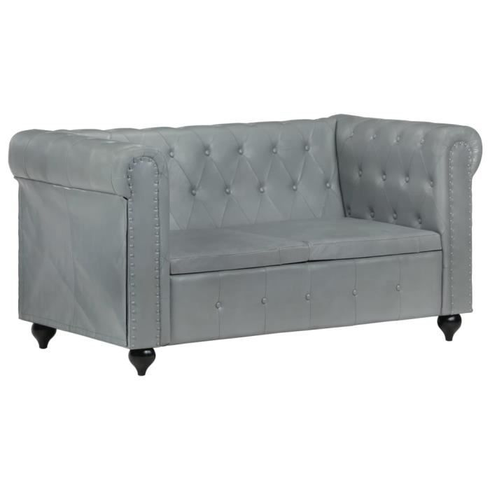 Produit similaire: Lizhushop Canapé Chesterfield à 2 places Gris Cuir véritable
