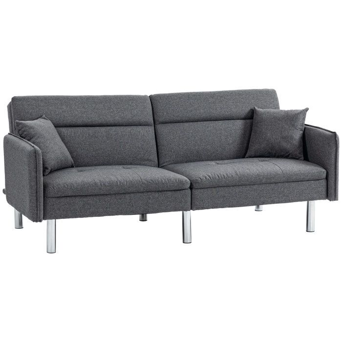 Produit similaire: Canapé convertible 3 places design contemporain dossier inclinable piètement acier chromé tissu gris