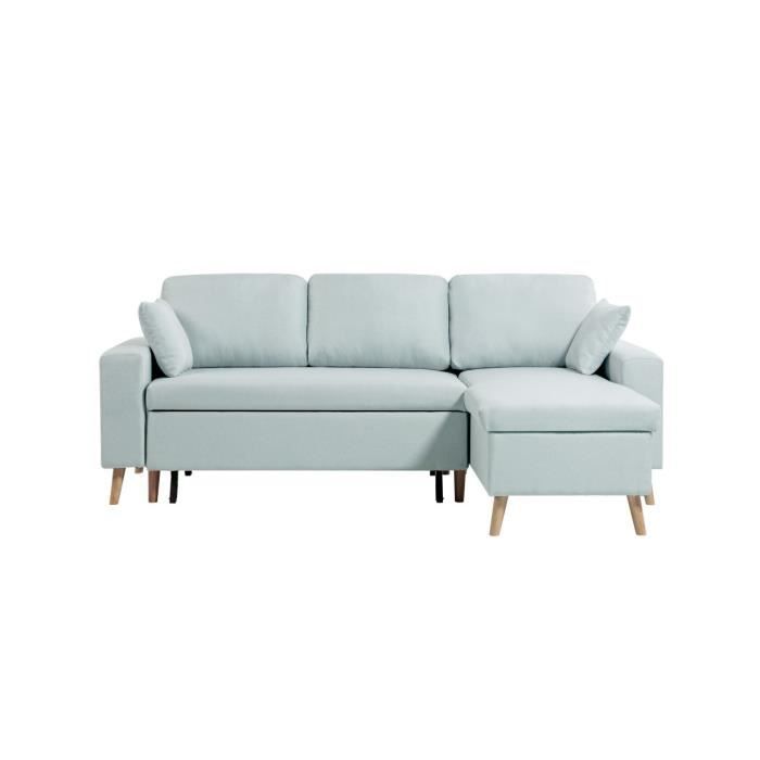 Produit similaire: Canapé d'angle 4 places MARIA SCANDINAVE réversible et convertible en tissu - Bleu clair - L227 x 147 x 89cm - LOUNGITUDE