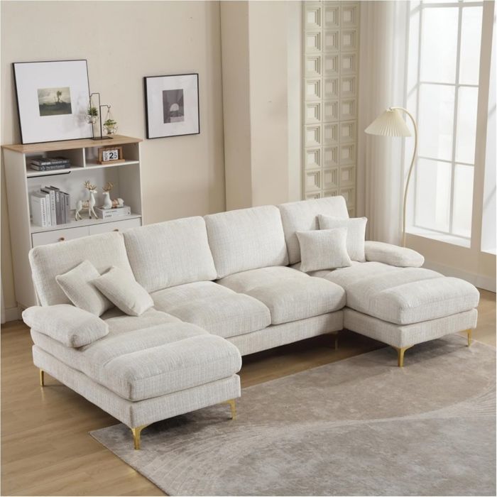 Produit similaire: Canapé 4/5 Places en tissu chenille,Canapé sectionnel en U Moderne Avec deux canapés inclinables,oreillers pour salon,chambre,Beige