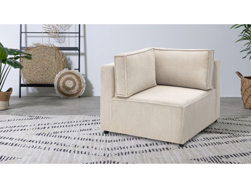 Produit similaire: Angle pour canapé modulable NIHAD tissu velours côtelé beige BOBOCHIC 1 places