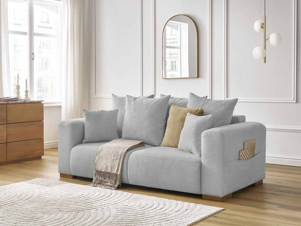 Produit similaire: Canapé droit fixe 2 places SIDONIE tissu chiné gris clair BOBOCHIC