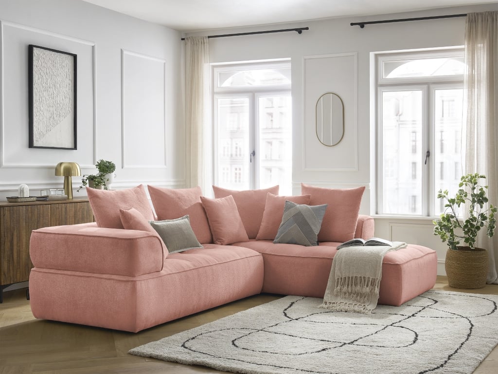 Produit similaire: Canapé d'angle L fixe WHESLEY rose angle droit BOBOCHIC 4 places