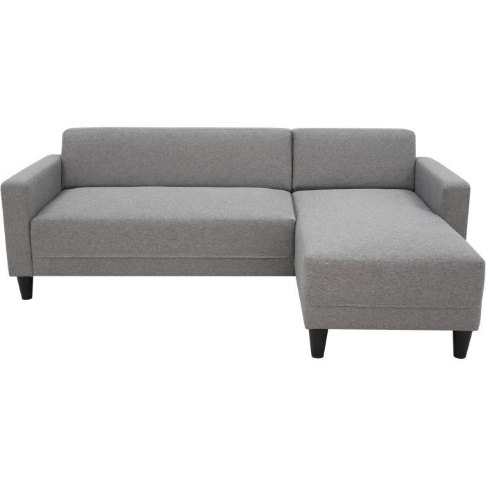 Produit similaire: Canapé d'angle fixe 4 places BOB - Tissu souris - Réversible - L 197 x P 117 x H 65 cm