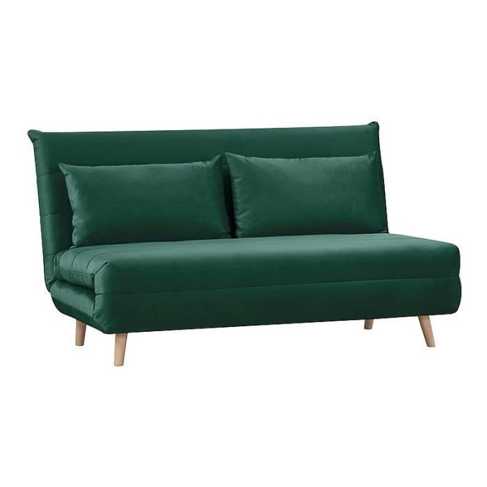 Produit similaire: Canapés - Deconation - Canapé convertible 2 places en velours "Spike II" - Vert - L 147 x H 84 cm