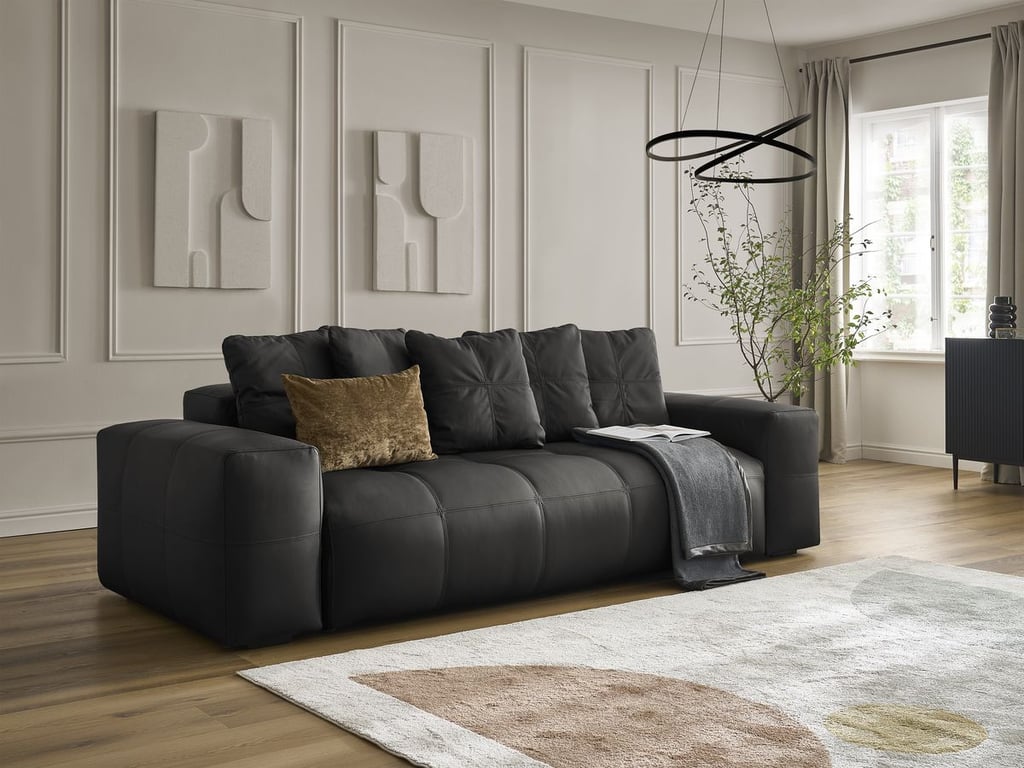 Produit similaire: Canapé droit fixe 3 places VOLTAIRE cuir de vache noir BOBOCHIC