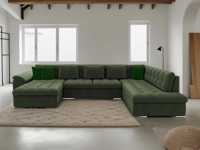 Produit similaire: Canapé panoramique XXL Chuck - Convertible avec coffre - 7 places - Style contemporain - Droit - Vert
