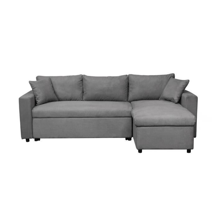 Produit similaire: Canapé d'angle 4 places Convertible et Réversible MARIA avec Coffre en microfibre - Gris - L227 x P146 x H81cm - LOUNGITUDE