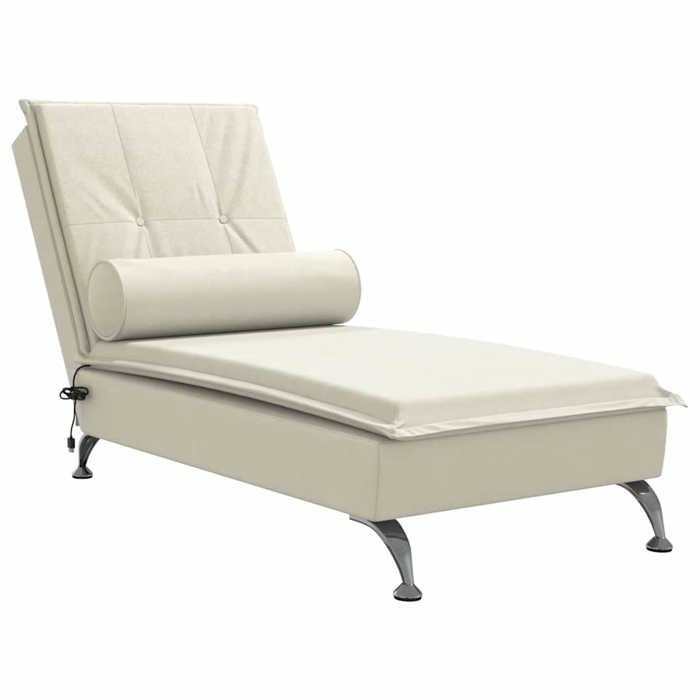 Produit similaire: Meridienne chaise longue pour interieur de massage avec traversin en velours creme DEC026145