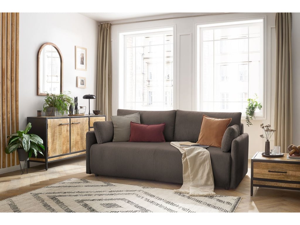 Produit similaire: Canapé droit convertible coffre MARCEL velours côtelé taupe BOBOCHIC 3 places