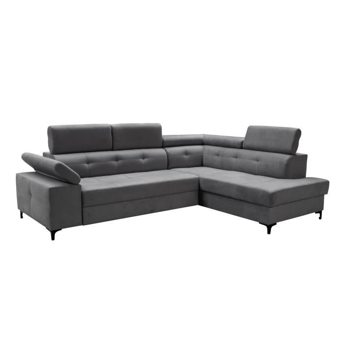 Produit similaire: Canapé d'angle en lit en tissu avec coffre 4-5 places - (LxPxH): 274x203x100 cm - DARKOS - Gris clair (Trinity 16, Droite)