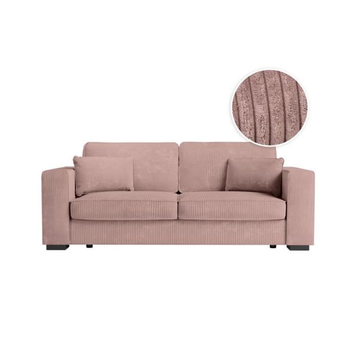 Produit similaire: Canapé droit fixe 3 places BELAMI en velours côtelé - Rose - L231 x P93 x H86cm - LOUNGITUDE