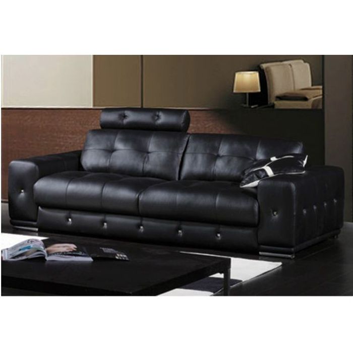 Produit similaire: Canapé Cuir Noir 3 pl MADRID - LA MAISON DU CANAPÉ - Fixe - Contemporain - Design
