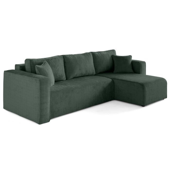 Produit similaire: Topaze - canapé d'angle déhoussable réversible 4 places en velours texturé - Vert