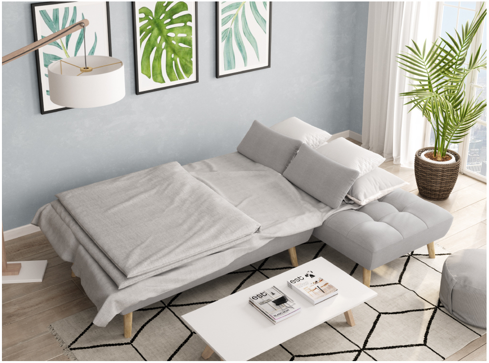 Canapé d'angle scandinave JOANA réversible et convertible - Vue supplémentaire 1