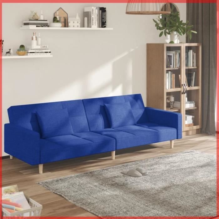 Produit similaire: JIN Canapé-lit à 2 places avec deux oreillers bleu tissu