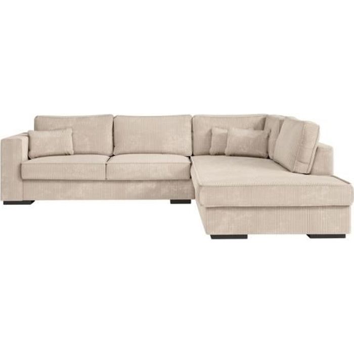 Produit similaire: Canapé d'angle droit BELAMI XXL 6 places en velours côtelé - Beige - L303 x P228 x H86cm - LOUNGITUDE